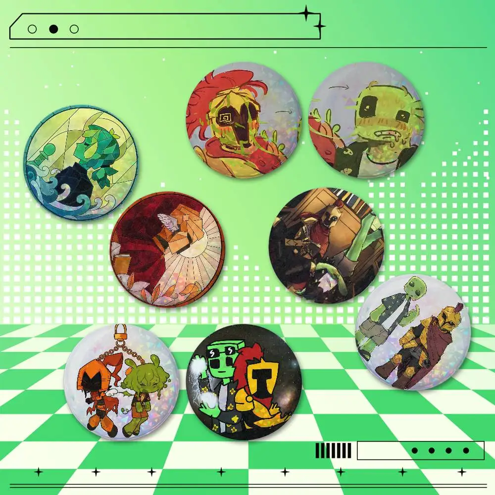 avery and d3rlord3 25/32/44/58/75mm Holographic Badges 2 Pcs Set Custom Round Button Pins Bag Clothes Accessories
