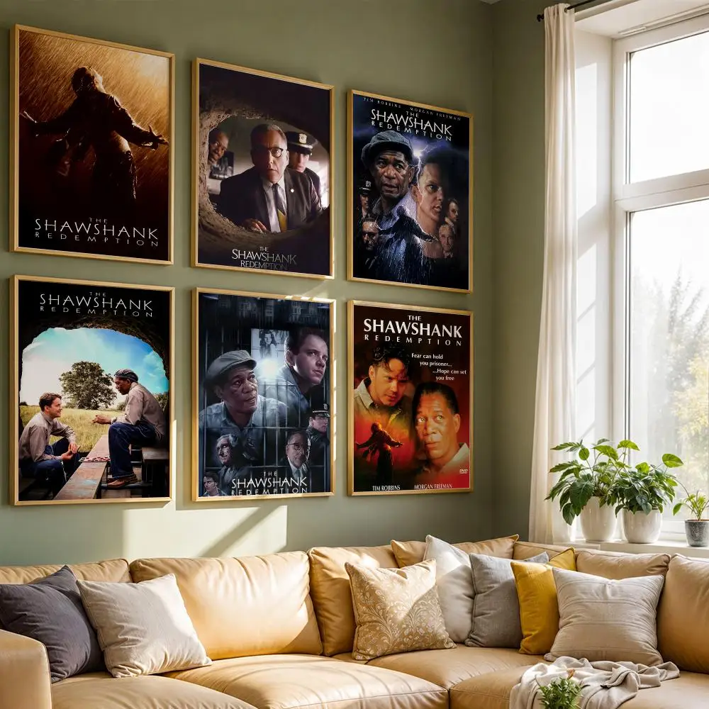 The Shawshank Redemption Art DIY Sticky Poster HD Quality Wall Art Retro Posters For Home Room Wall Decor Kawaii Room Decor