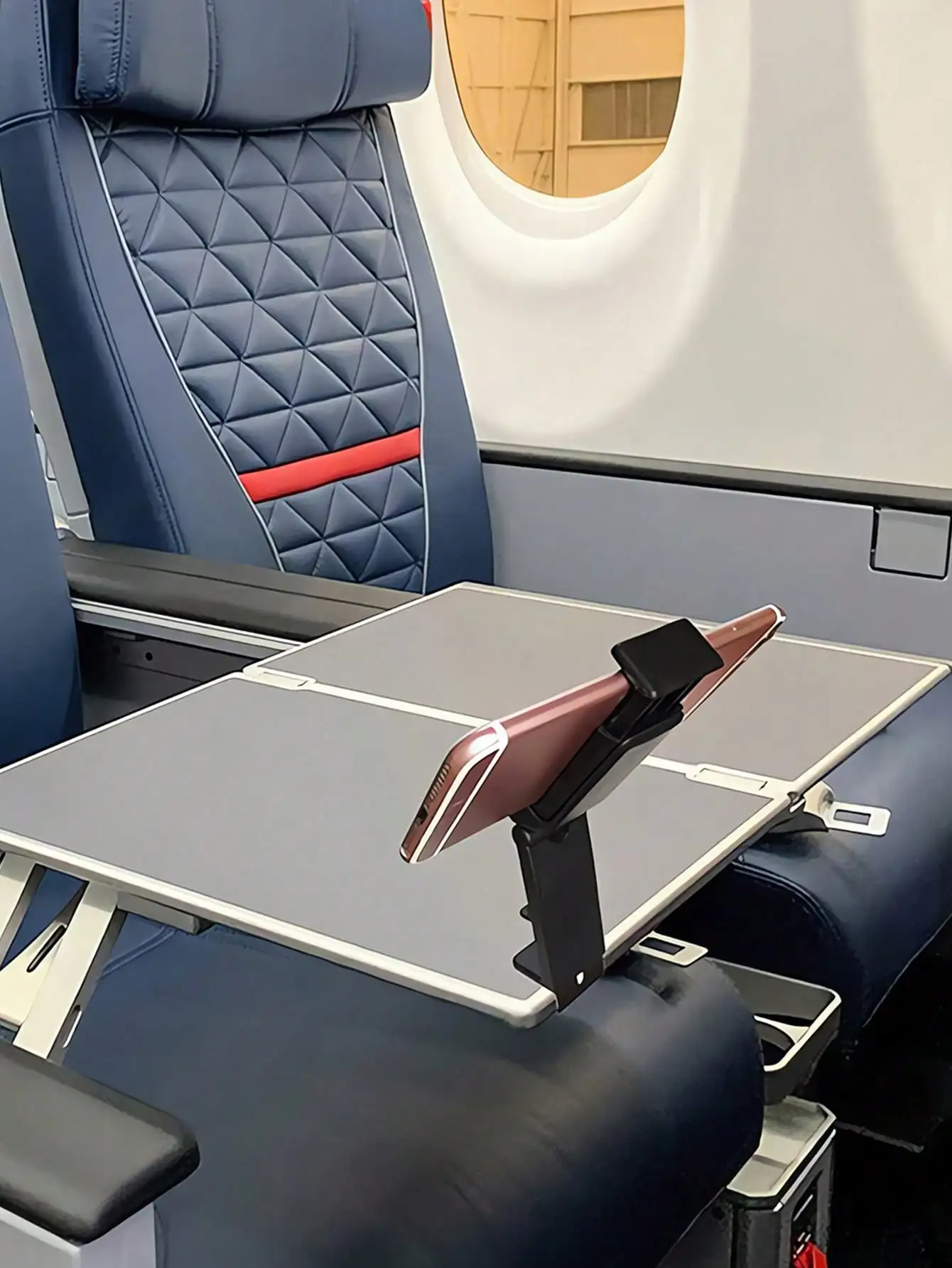 

Airplane Phone Holder, Portable 360° Rotatable Foldable Travel Phone Stand, Adjustable Flight Seat Mount for Train,Desk, Kitchen