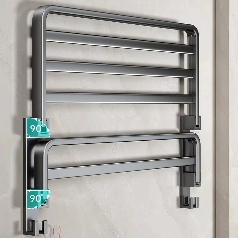 Modern 6-Piece Wall Mounted Bathroom Accessories Set Steel Toilet Hardware Including Washroom Towel Rack for Hotels