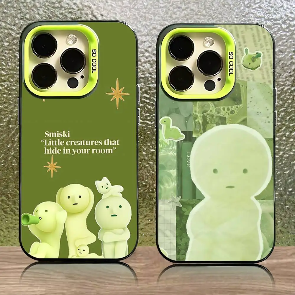 

Green S-Smiski Figures Phone Case For iPhone 16,15,14,13,12,11,Pro,Max,Plus,Mini,SE Green Candy Matte Shockproof Cover