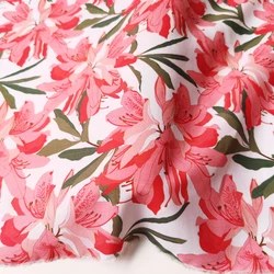 1 meter X 1.4 meter Pink Floral Dress Fabric Soft Viscose Poplin