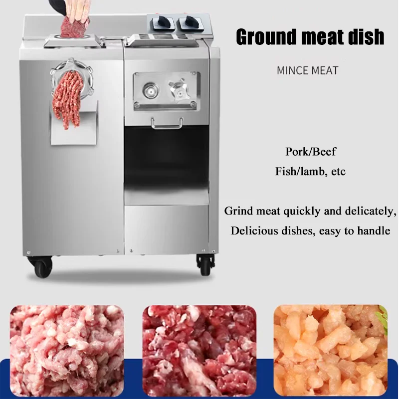 

Полностью автоматическая коммерческая машина для резки мяса из нержавеющей стали, клизма, фарша, мясо, три комбинации, вся машина для мяса для столовой