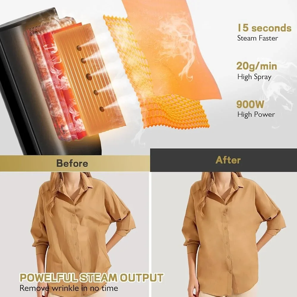 3 In 1 Portable Travel Steamer Iron 900W Garment Steamer Lightweight Compact Wrinkle Remover Perfect All Fabrics Includes