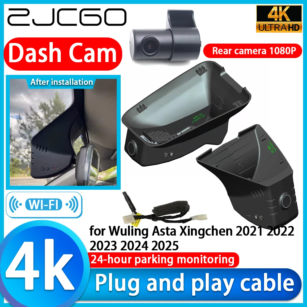 ZJCGO for Wuling Asta Xingchen 2021 2022 2023 2024 2025 Wifi 4K DVR Dash Cam Camera Lens Video Recorder 24h Parking Monitor