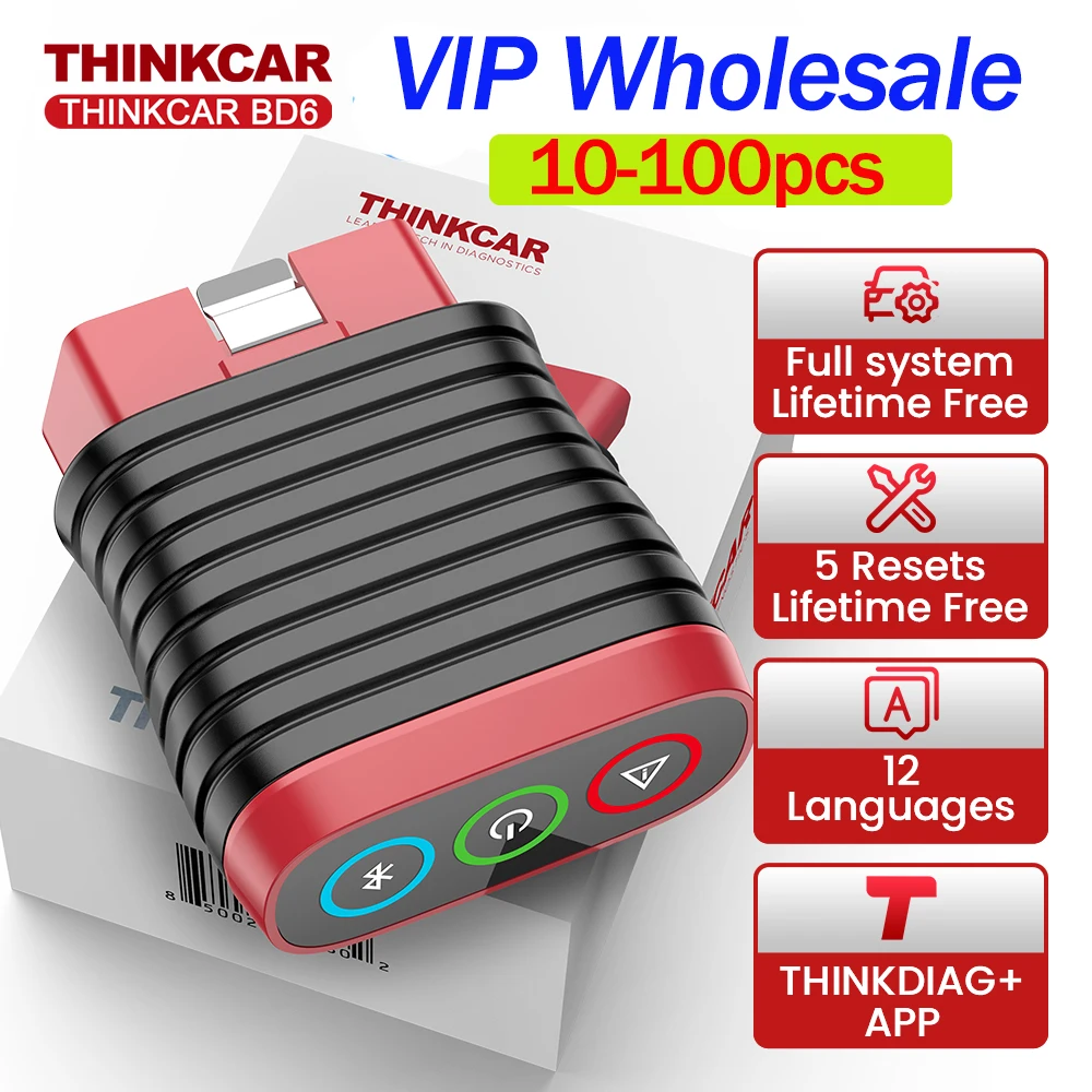 VIP 10pcs-100pcs THINKCAR BD6 OBD2 Scanner All Cars Full System Diagnosis Lifetime Free update for all Cars