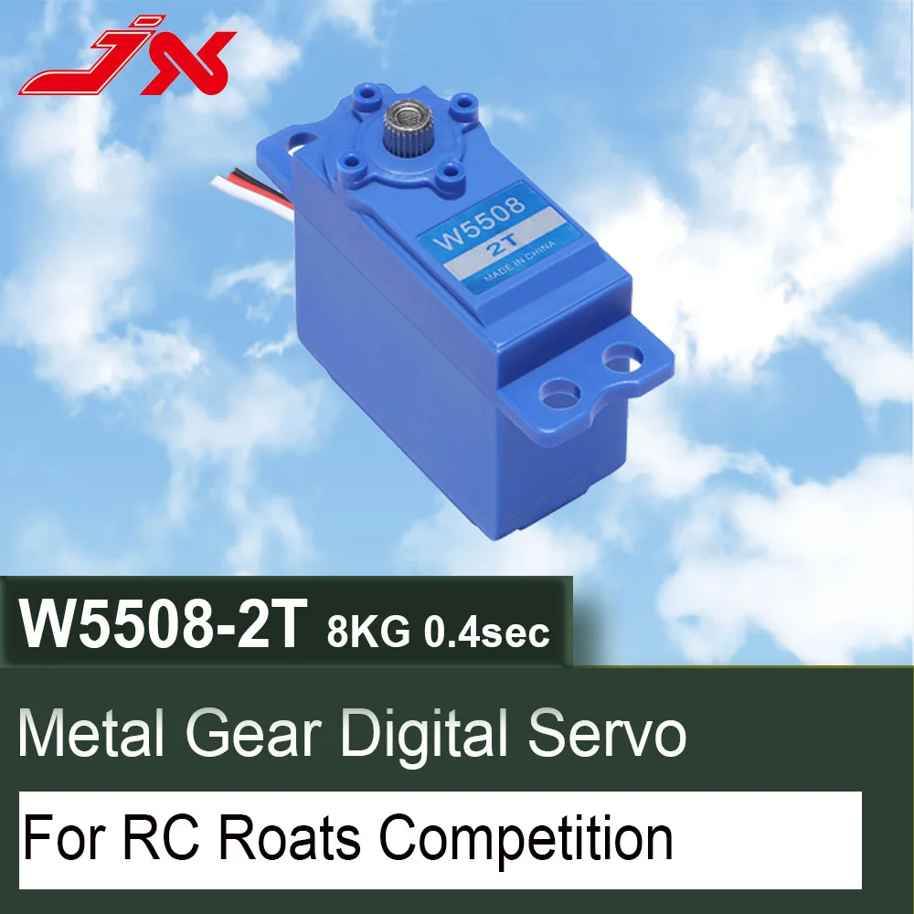 JX Servo W5508-2T 8kg Digital Metal Gear Sail Winch Servo 0.4sec High Speed 360 Degree For Rc Roats Competition Steering Gear