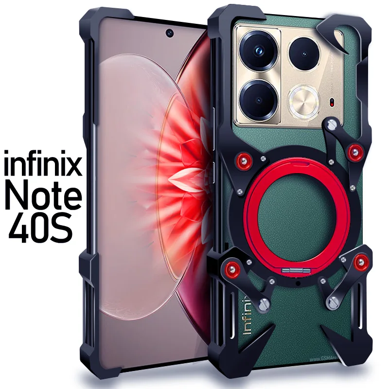 فاخر زيمون معدن جديد ثور الثقيلة درع معدن الألومنيوم جراب هاتف ل انفينيكس GT 10 20 نوت 40 50 برو + عودة Fundas Coques #3