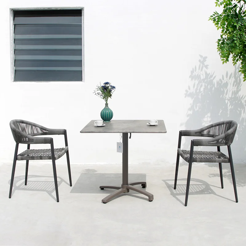 

Balcony open-air courtyard table and chair combination rattan furniture Tebali countertop coffee three-piece set