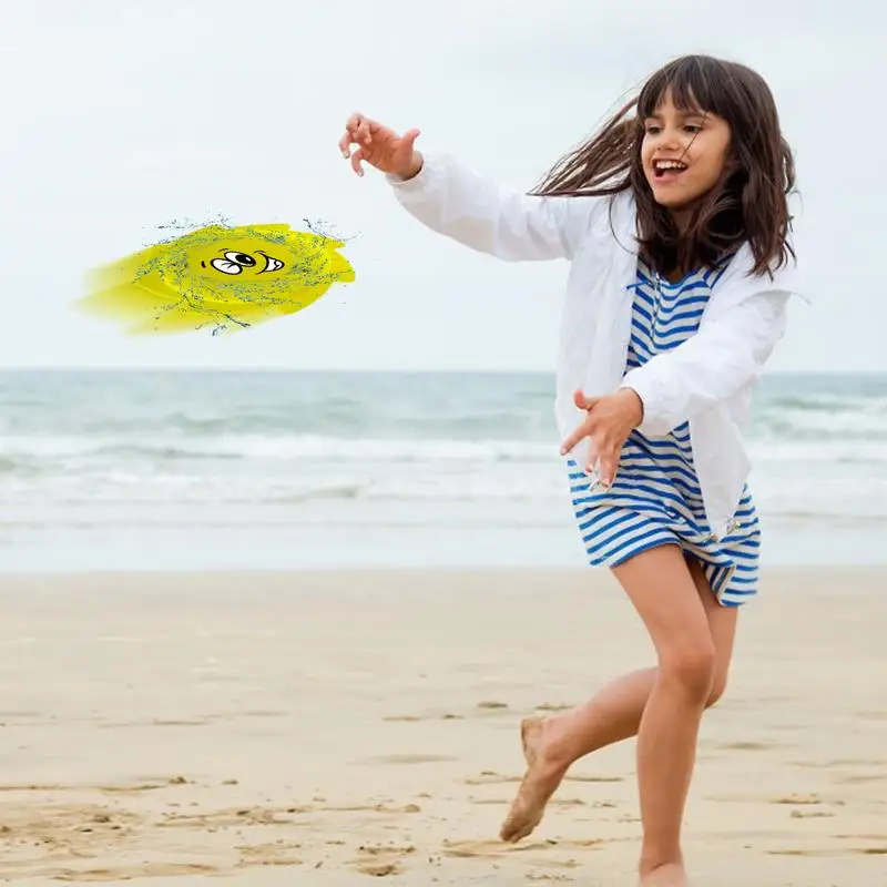 متعة رش الماء على شكل قرص كرتوني ، ألعاب حمام سباحة سيليكون ، رمي ناعم ، أقراص تخطي للصيف ، الأيام الحارة