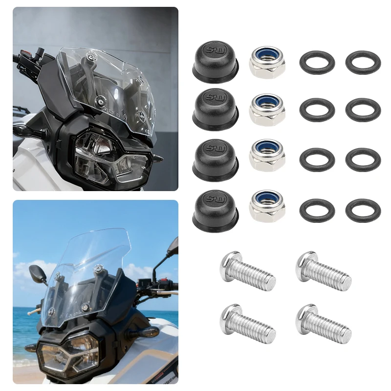 

4PCS Motorcycle Windshield Nuts Windscreen Screws Fastener Wind Deflectors Bolts Cap For BMW F650GS F700GS F800GS 2008-2016