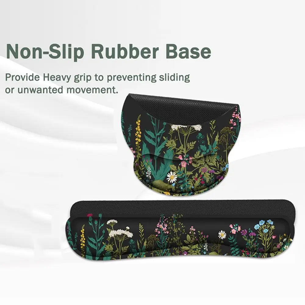3Pcs/Set Comfortable Keyboard Wrist Rest Set Non-Slip Base Soft Wristband Mouse Mat Coaster Ergonomic Keyboard Hand Cushion