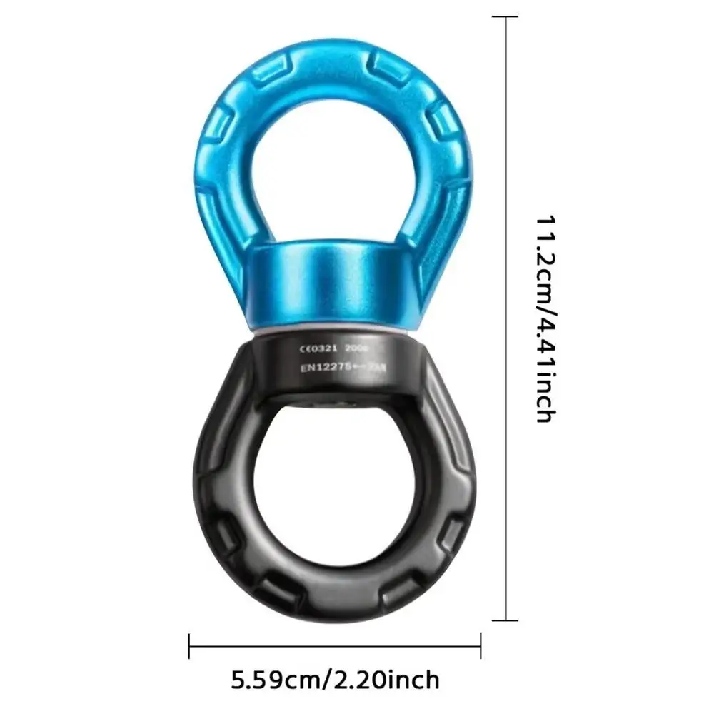 360° Rotation 30kN Swivel Carabiner Heavy-Duty Anti-Tangles Rotating Carabiner Universal Swivel Connector Climbing Ropes view 6