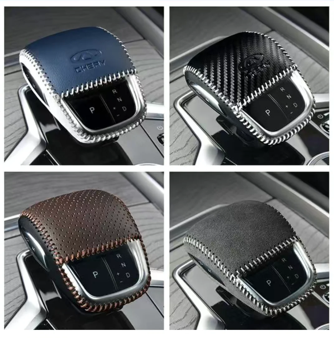 For OMODA C5 2022 2023 Auto interior decoration accessories leather Car gear Shift handle cover protective trim Frame 1pcs