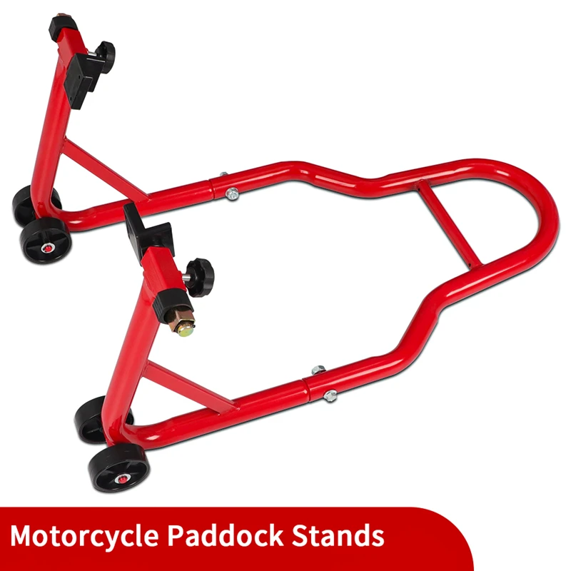 2 IN 1 Universal Rear Paddock Stand Motorcycle Bike U-Shape L-Shape Bracket Hook Holder Chain Lube Red Tire Repairing Tool