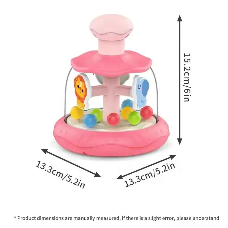 Cartoonpers, draai, spelen, carrousel, dier, baby, puzzel, vroege educatie, handoogcoördinatiespeelgoed