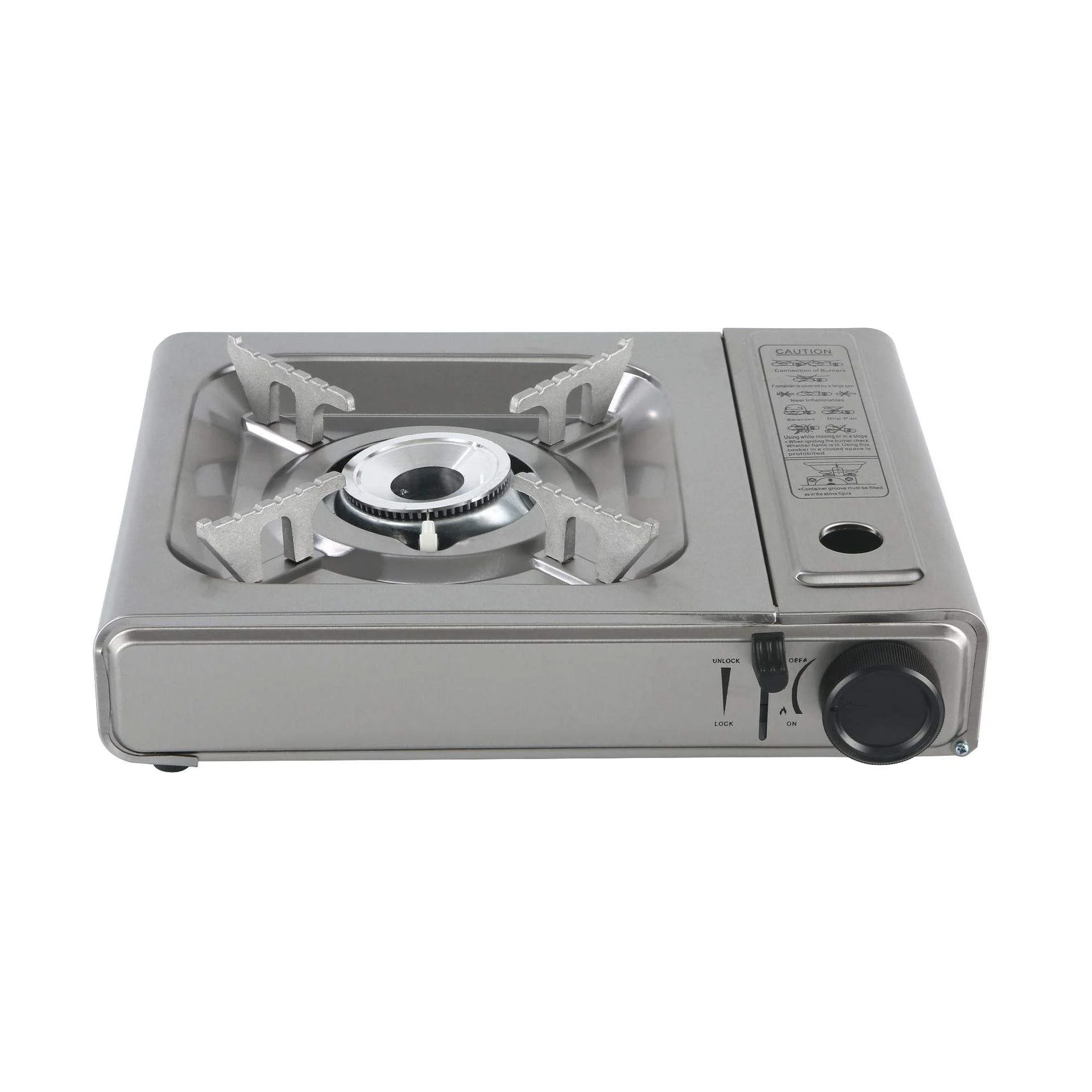 hit productStainless Steel Portable Gas Cassette Stove Outdoor Camping Butane Gas Card Stove for Picnic BBQ Cooking