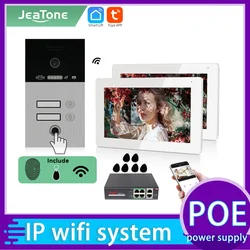 Jeatone Tuya 7 pulgadas Video puerta teléfono intercomunicador timbre casa inteligente ojo puerta cámara inalámbrica WiFi sistema de Control de acceso con RFID