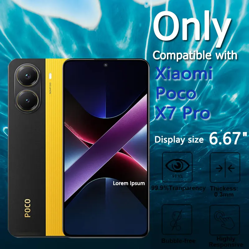 1-4 قطعة حامي الشاشة ل Xiaomi Poco X7 Pro HD الزجاج المقسى كريستال 9H عالية الألومنيوم المضادة للخدش حافظة بصمة صديقة