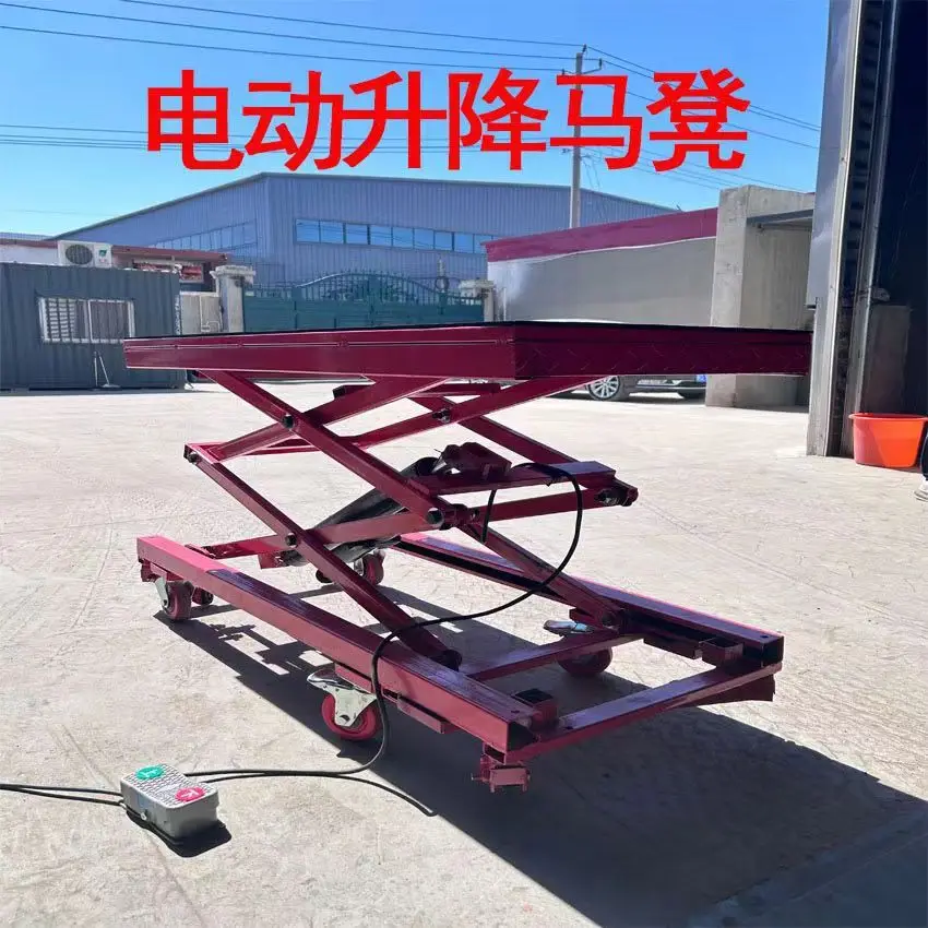 

Electric hydraulic lifting stool mobile folding scissor lift platform indoor tiling electric lifting trolley
