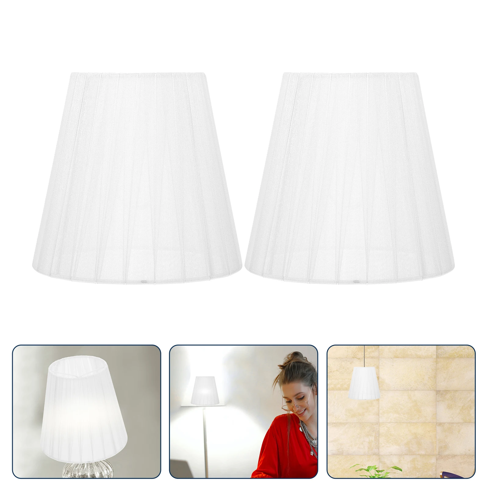 

2pcs Clip Bulb Lamp Shade Translucent Gauze For Ceiling Wall Floor Lamp Dust Protection Decorative Light Diffuser Cover
