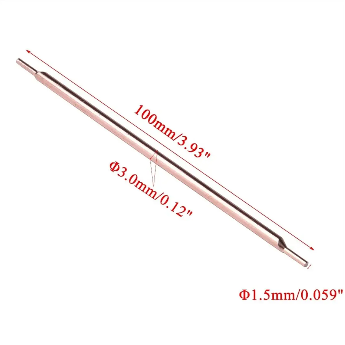 ABJS Dual Head Spot Welding Pin 1.5x3x100mm Alumina Copper Electrode Tip Feet Needle Lithium Battery Welding Machine