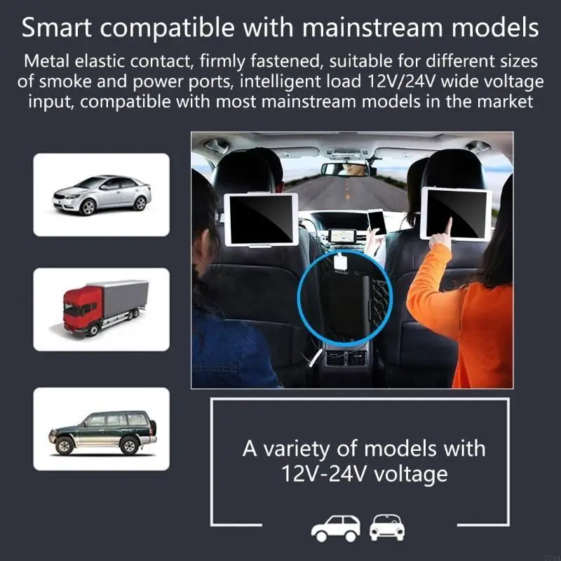 J78A Super Fast Car Charging Accessory 24W 4USB Quick Charging Adapter for Travel