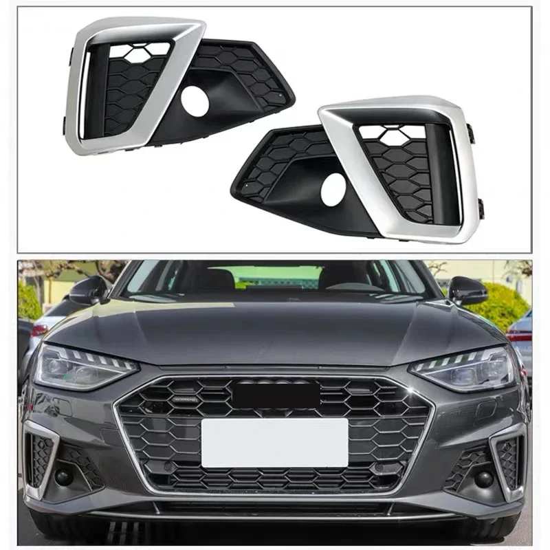 

S4 Style Glossy Black Front Bumper Fog Lamp Grille, Suitable for Audi A4L Sports Models 2020-2021 Auto Styling Accessories