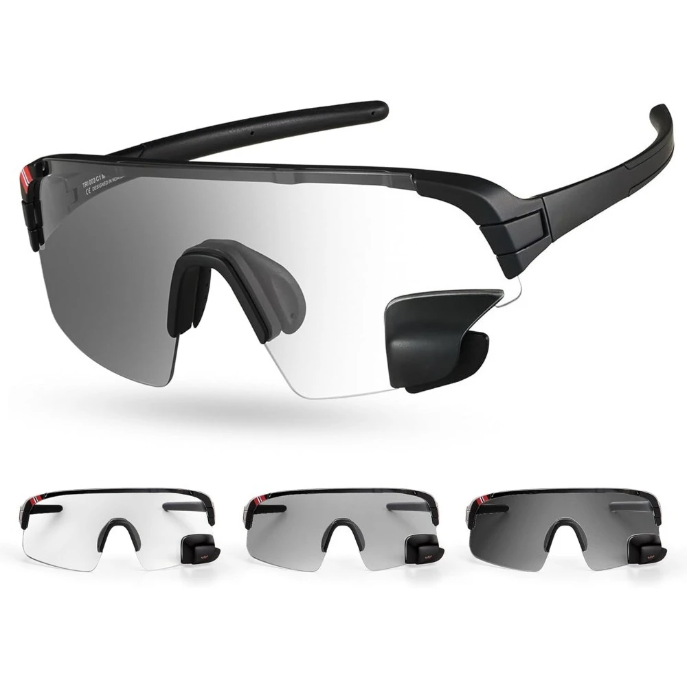 

Cycling Glasses with Rear-view Mirror - Sports Sunglasses for Men & Women - UV-400 Protection