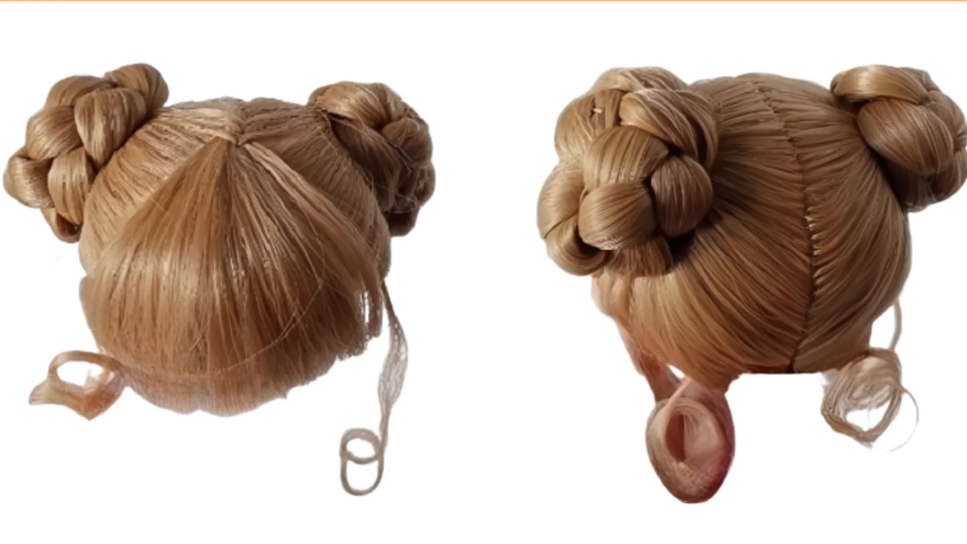 JD729 8-9inch 9-10inch  Chinese Twin Buns Synthetic Mohair BJD Wigs  1/3 SD DOD Bltythes Doll Accessories