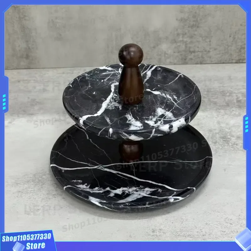 Natural Marble Fruit Tray Handcrafted Modern Design for Hotel Villa Apartment Luxury Home Decor Serving Plate Elegant
