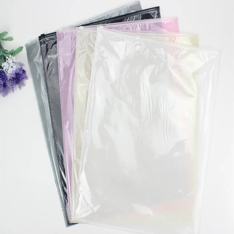 20 Pcs Colorful Non-Woven Zippered Transparent Gift Travel Bags Clothing Packaging Handbags Customizable with Your Own Logo