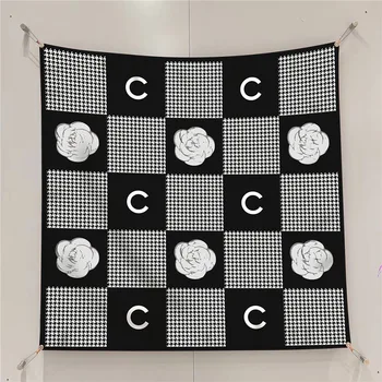 Foulard carré de marque pour femmes, 90cm, en soie sergé, Design châle, Hijab, Bandana, Foulard, pour centre commercial