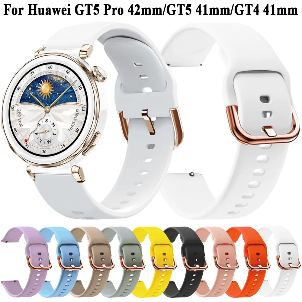 화웨이 시계 GT5 프로에 대한 18mm 여성 스트랩 화웨이 시계 GT 5 GT 4 41mm 실리콘 시계 밴드에 대한 42mm GT4 41mm 팔찌 팔찌