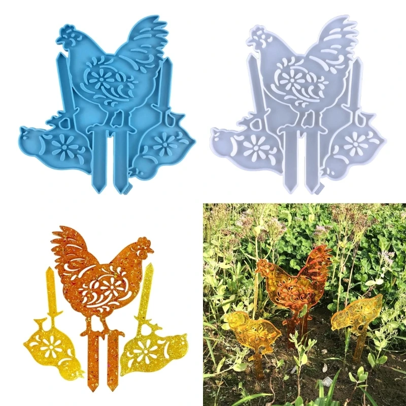 

DIY Animal Shape Potted Garden Tags Silicone Molds Nursery Plant Marker Labels Epoxy Resin Casting Mould Home Office Decoration