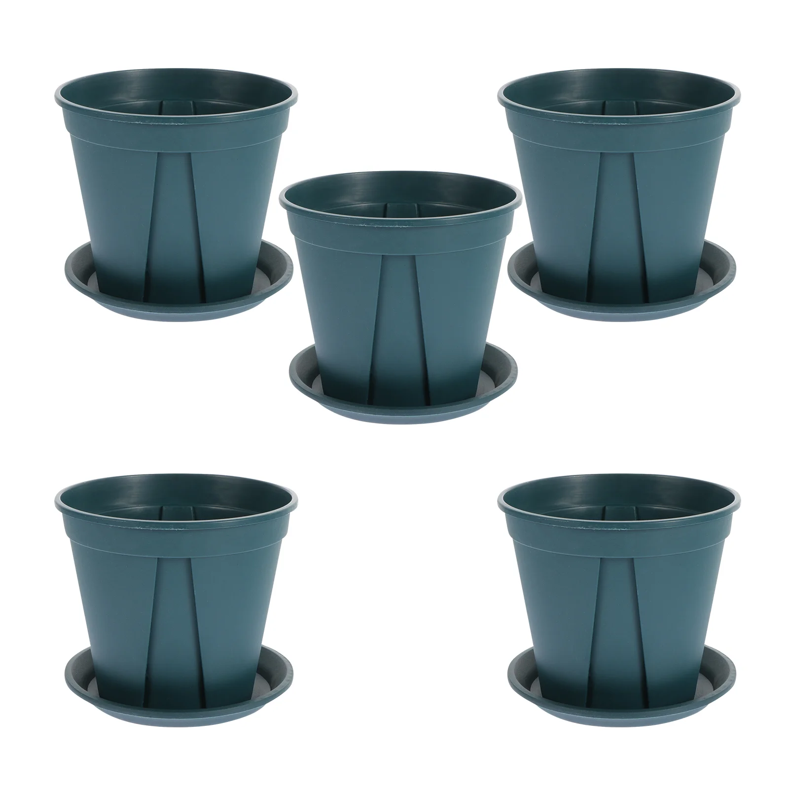 

5 Sets Root Control Gallon Pots Plant Plastic Flower with Tray Food Containers Stand Home Decors Indoor Holders