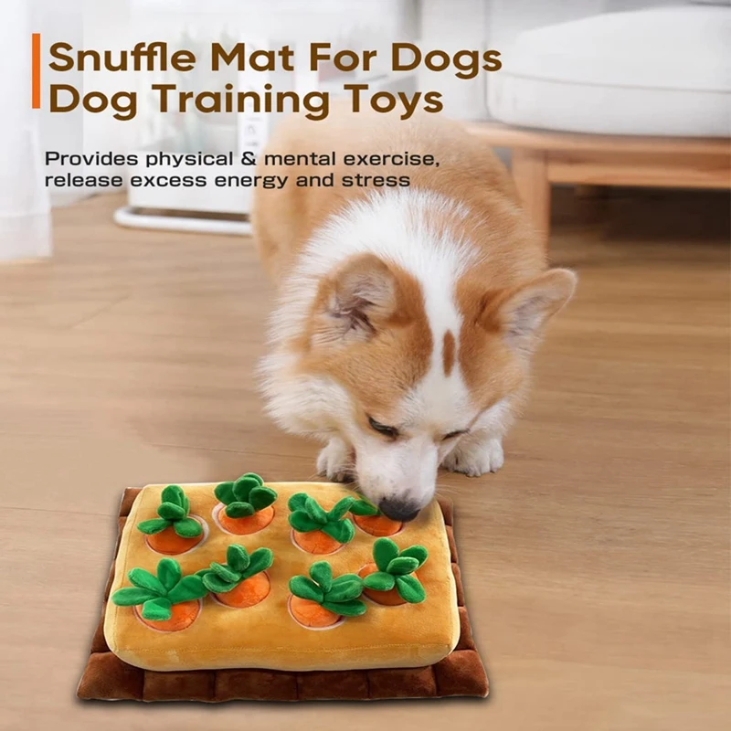 1 PCS Pet Snuffle Mat For Dogs Stuffed Carrot Plush Feeding Snuffle Mat Enrichment Pet Foraging Mat For Smell Training