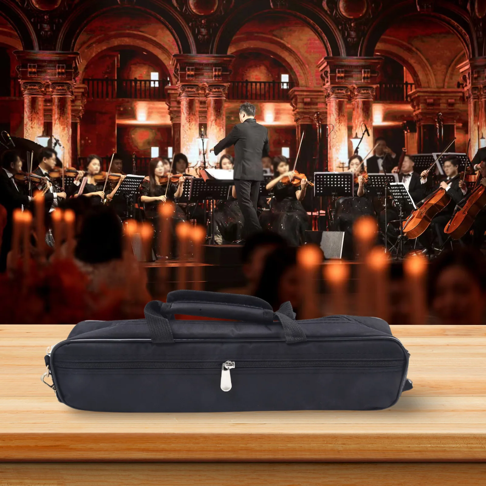 

Bag Flute Case Flute Bag Case With A Thickened Sponge Liner With Side Pocket 46.5*13.5*11.5cm 16 17 Hole Flutes
