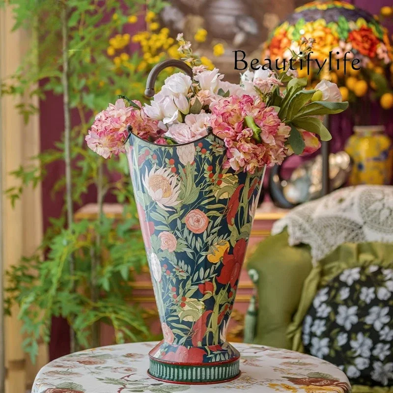 S Retro Creative Umbrella Storage Bucket High Value Home Living Room Storage Flower Rack Items Utensils