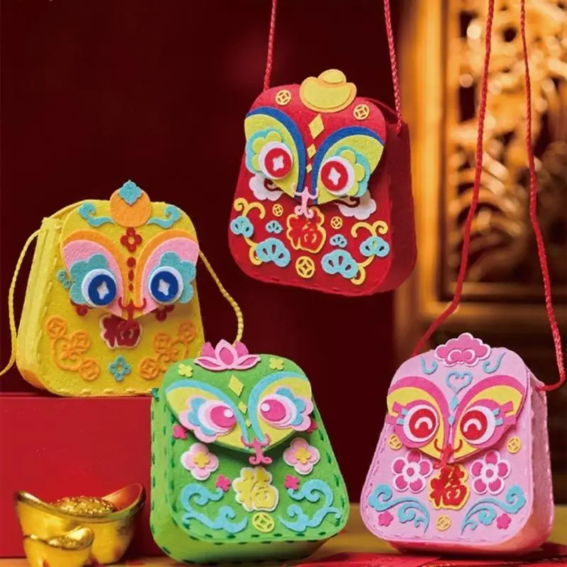 39BB Coser sus propios bolsos Bolsas costura Kids Arts & Crafts Regalos preescolares Bag Bag Bolso hombro para niños