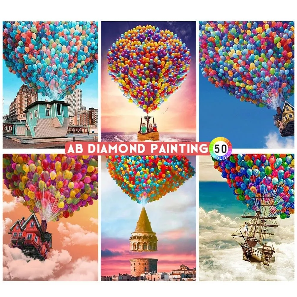 

Алмазная живопись AB 5D «сделай сам», вышивка, воздушный шар, дрель, пейзаж, дом, вышивка крестиком, мозаика, настенное искусство, настенные наклейки, домашний декор