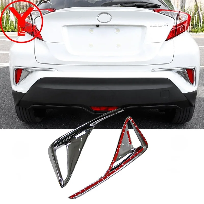 

Chrome Rear Fog Light Cover Car Auto Exterior Parts Accessories Tail Lamp Trim For Toyota Chr C-hr 2017 2018 2019 YCSUNZ