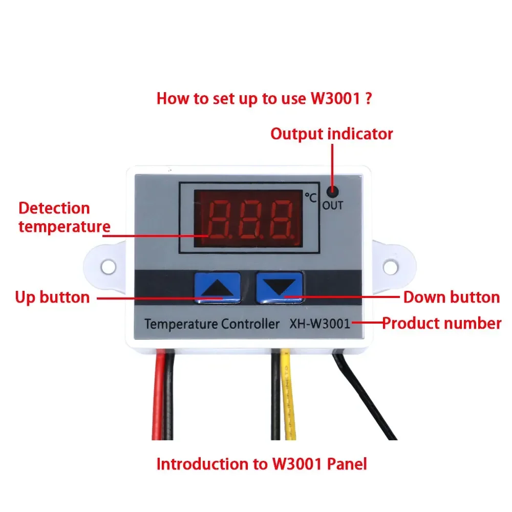 XH-W3001 디지털 온도 제어 마이크로 컴퓨터 온도조절기 스위치 온도계, 12 V, 24 V, 220V, 신제품