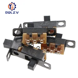 Interruptor deslizante SPDT negro de tamaño Mini, 50V, 0,5 A, SS12F15, para proyectos electrónicos de energía DIY, G4, 1P2T, mango de interruptor de palanca de 4MM