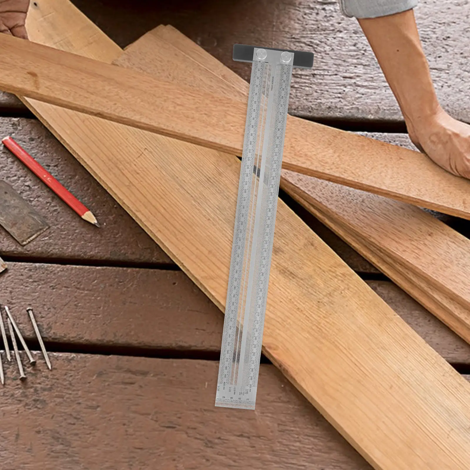 Woodworking Angle Ruler Stainless Steel Precise Layout Tool for Carpenter Construction Measuring Marking Right Angle Rule