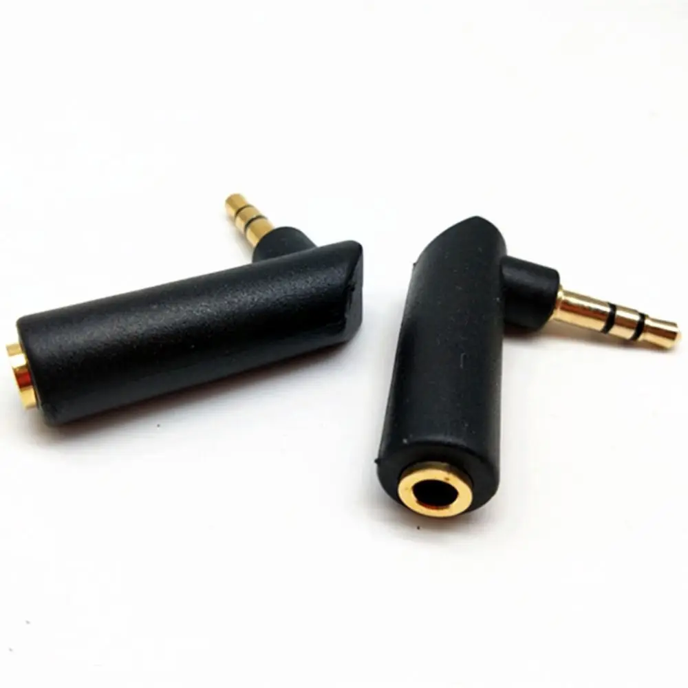 3.5mm 3/4Pole Gold-plated Connector Male to Female 90 Degree Audio Adapter Headphone Adapter L Shape Jack Adapter Connector