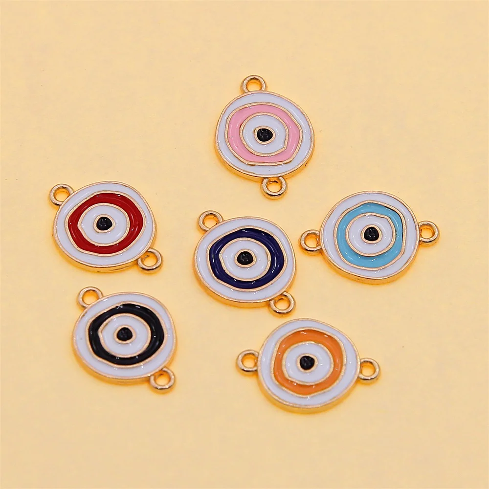 6Pcs Mixed Lucky Blue Eyes Butterfly Connector Charm for Women\'s Bracelet DIY Jewelry Making Accessories Enamel Alloy Pendant