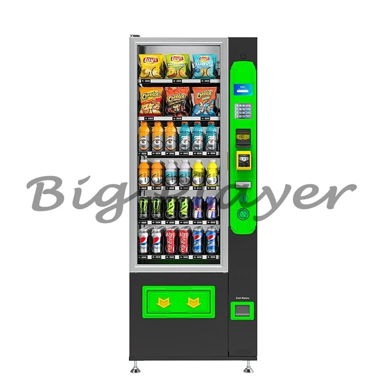 Distributore automatico automatico professionale nero per snack e bevande in vendita