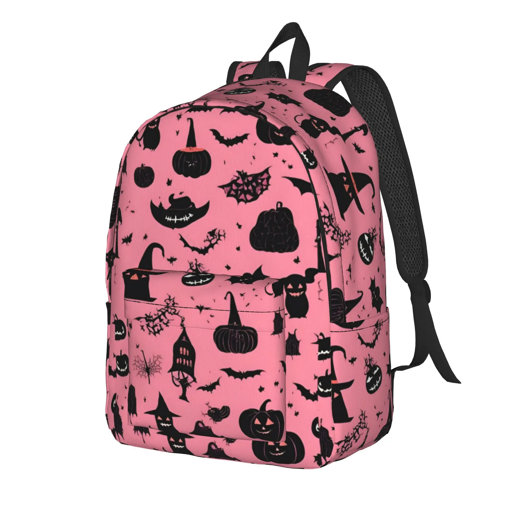 Halloween Gothcore Backpack for Men Women Student Hiking Travel Daypack Witch Mystical Pink Laptop Computer Canvas Bags Sports