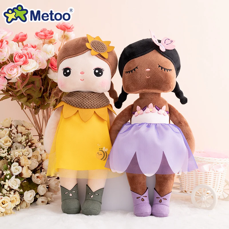 Metoo-Muñeca Angela de estilo Floral, vestido de felpa para decoración del hogar, oficina, cumpleaños, Baby Shower, regalo de Navidad, juguetes para niños y niñas, 33cm